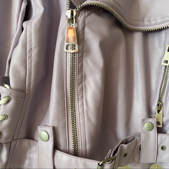 Fashion Nova Moto Cold Shoulder leather Jacket XS - Picture 8 of 12